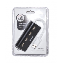 Разветвитель USB, 4 порта, черный